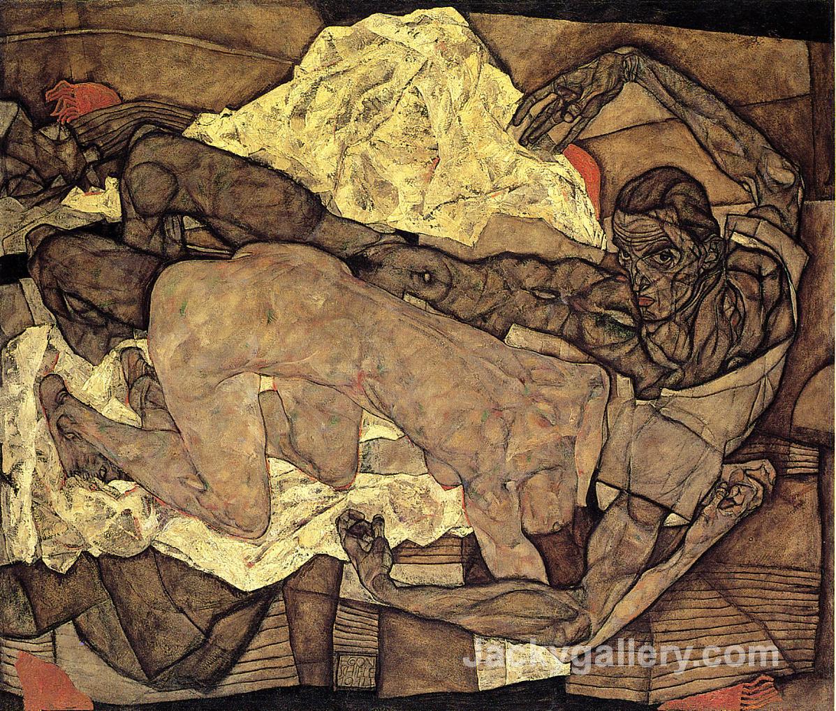 Lovers Man and Woman by Egon Schiele paintings reproduction